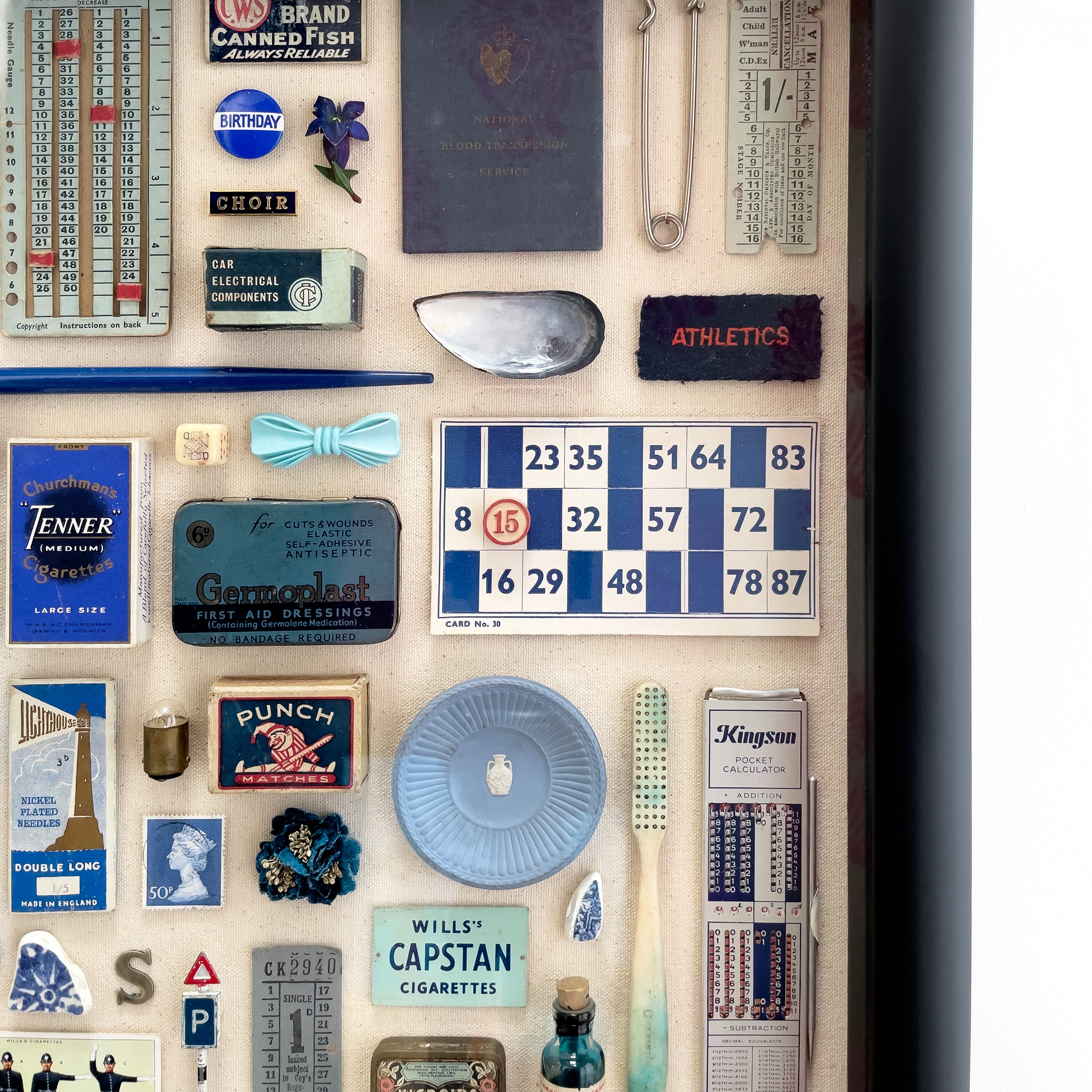 Composition in Blue – Unique Vintage Object Artwork