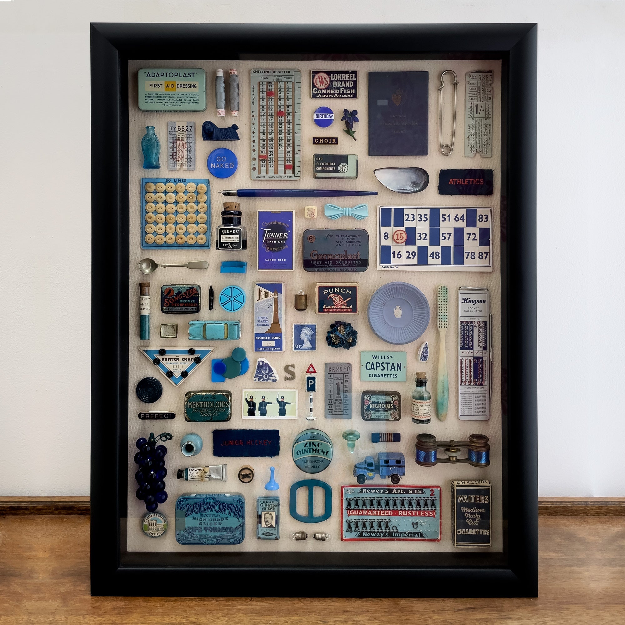 Composition in Blue – Unique Vintage Object Artwork