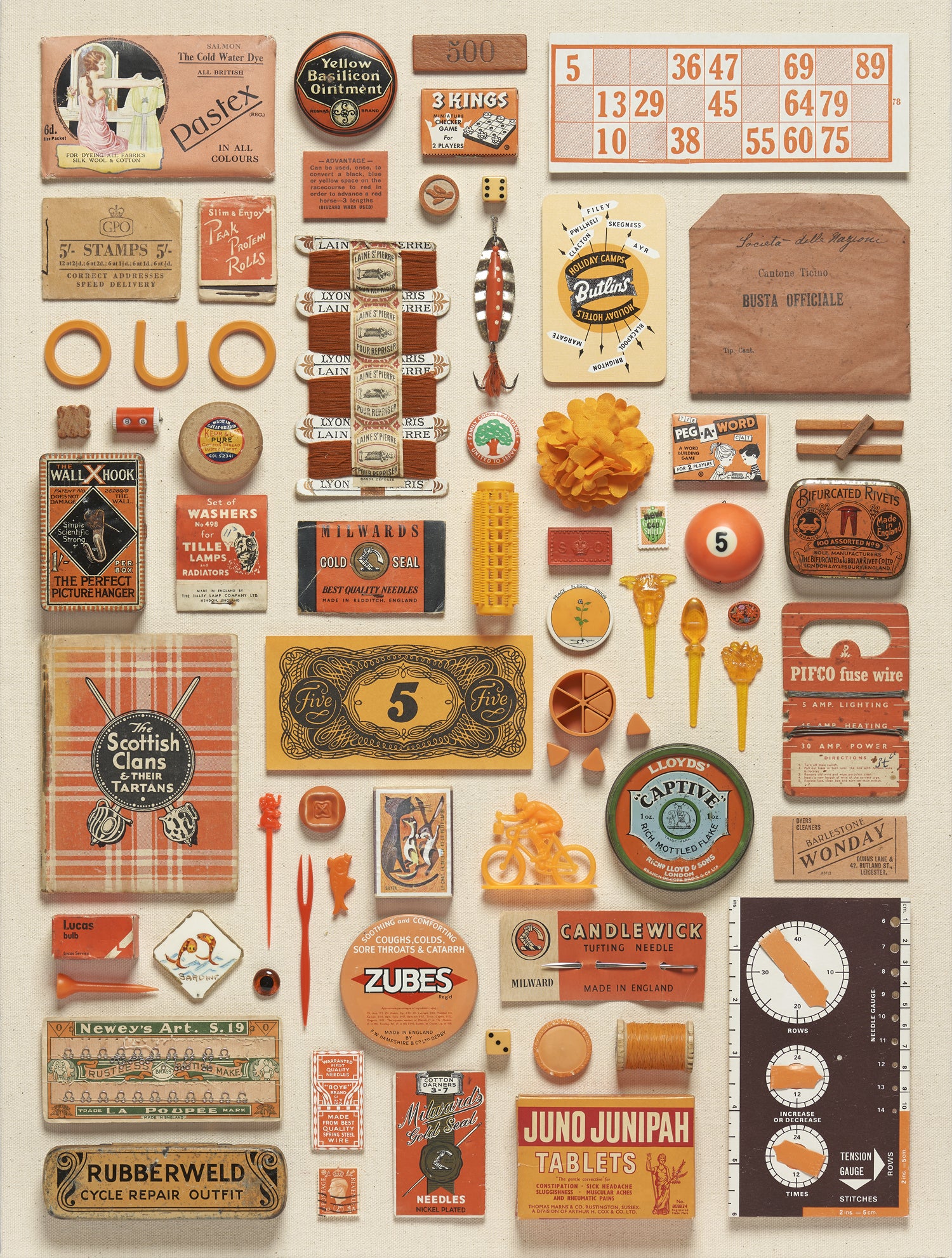Composition in Orange – Unique Vintage Object Artwork