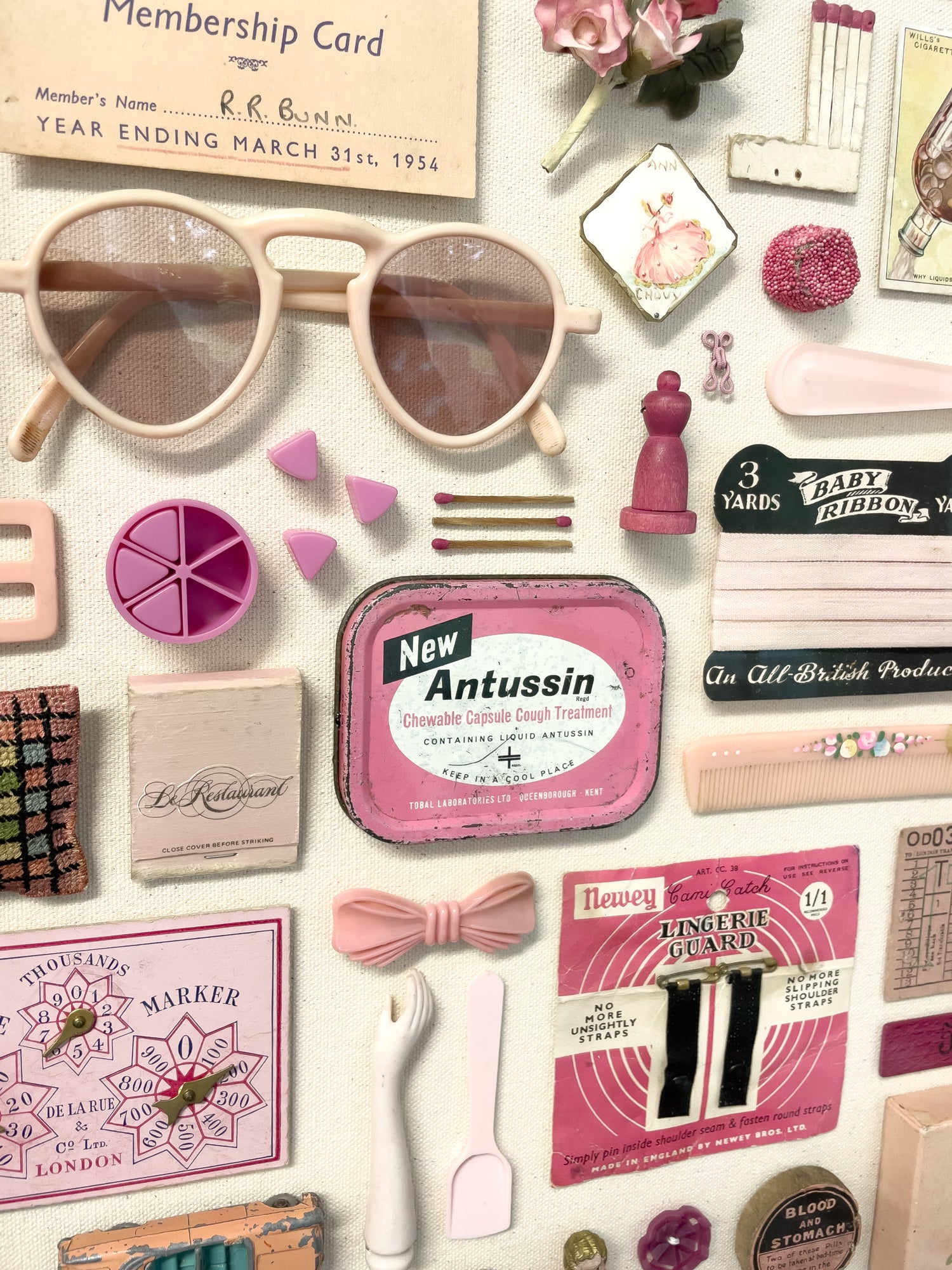 Composition in Pink – Unique Vintage Object Artwork