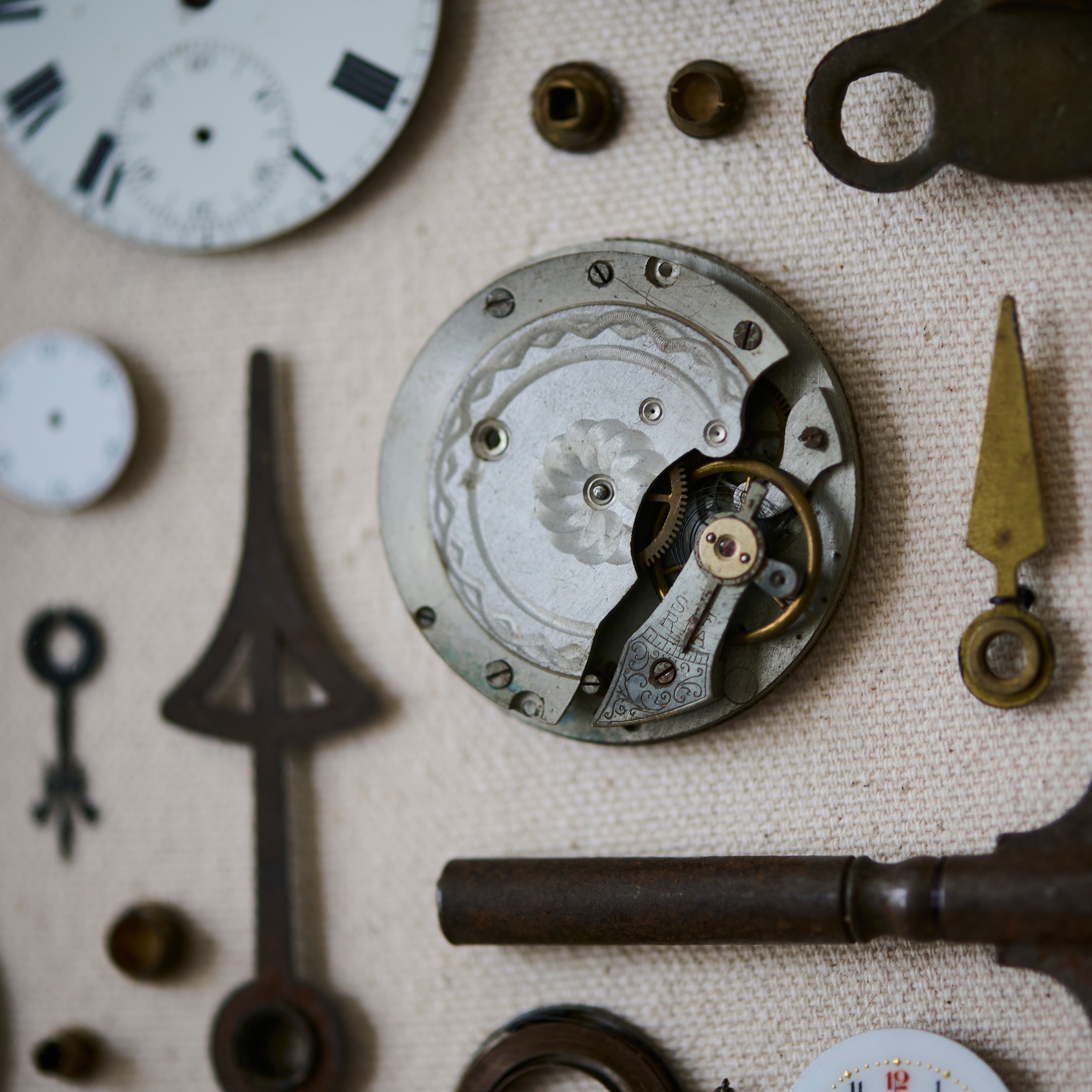 Horologist’s Bench – Pockets Collection No. 3 – Vintage Object Assemblage Artwork