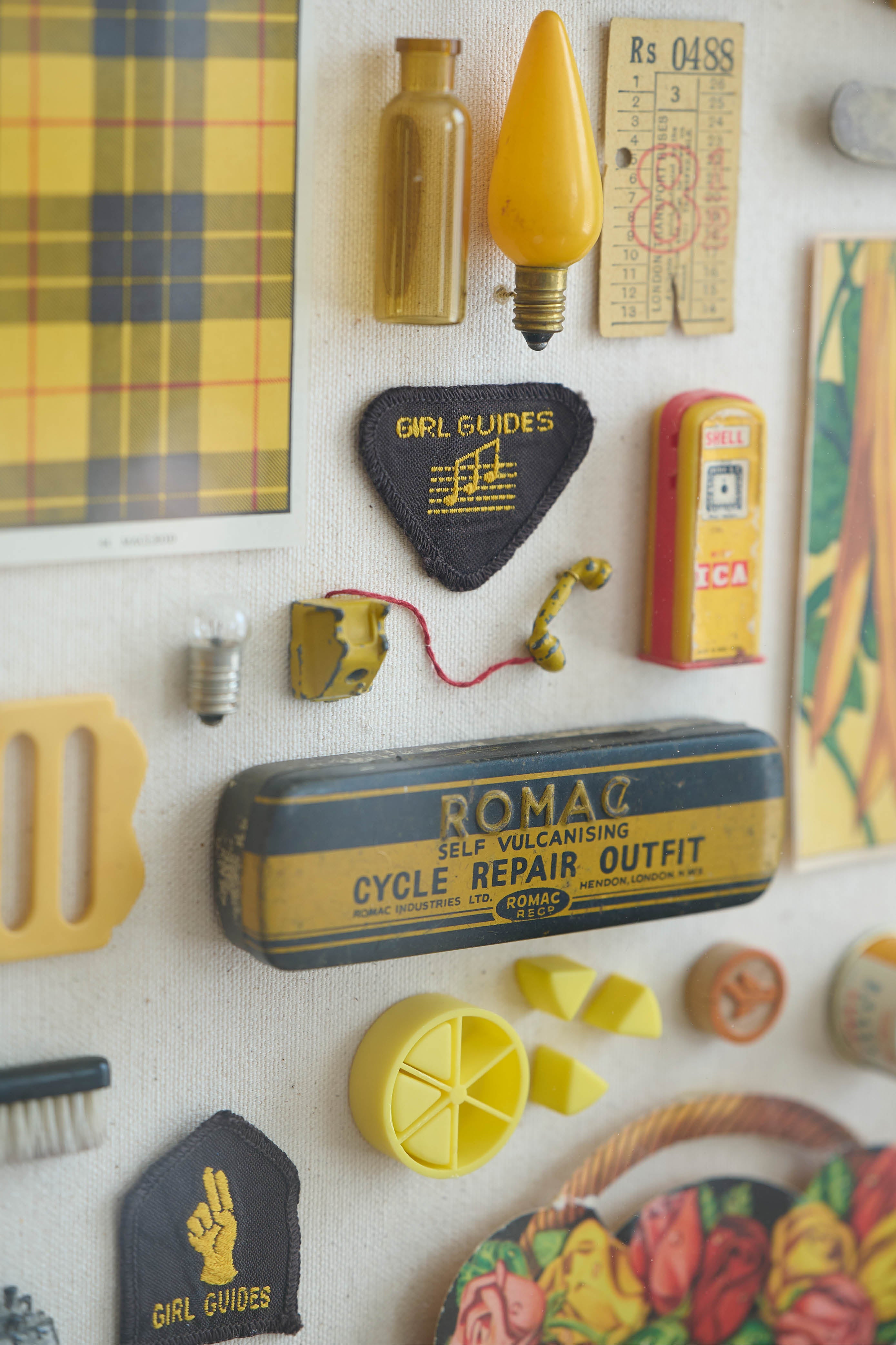 Composition in Yellow – Unique Vintage Object Artwork
