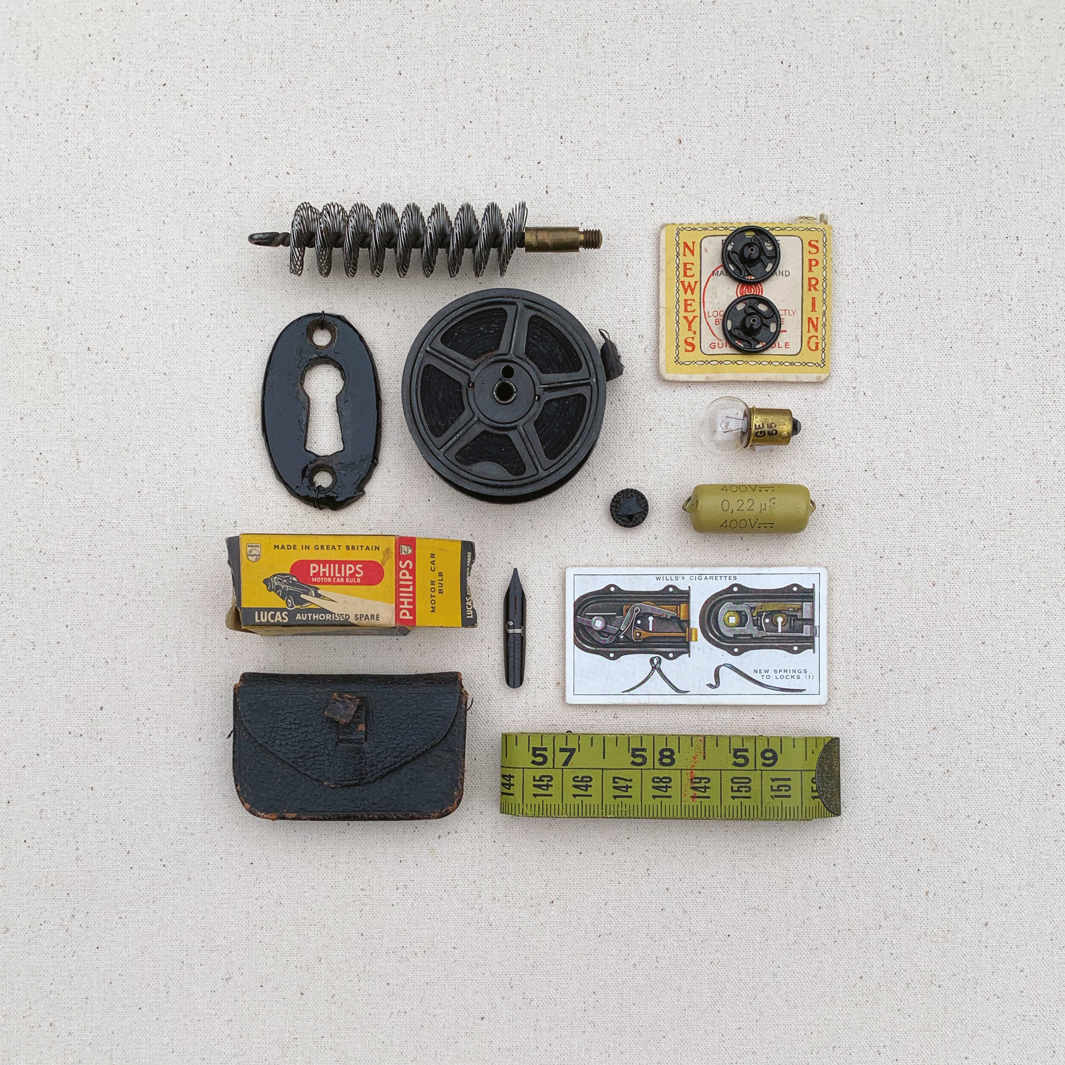 Composition in Yellow & Black – Unique Vintage Object Artwork