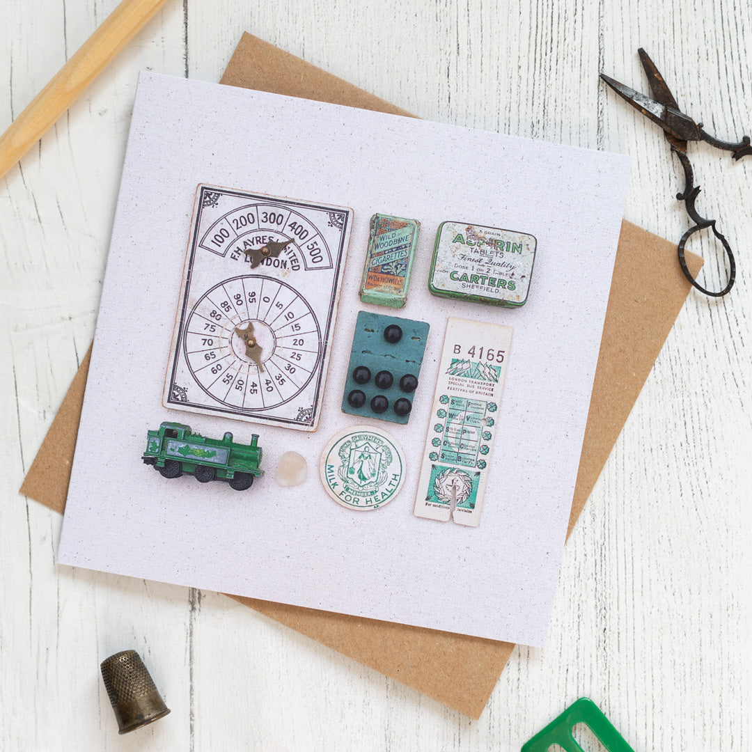 Mix'N'Match 6 Vintage Patterned Eco-friendly Greetings Card