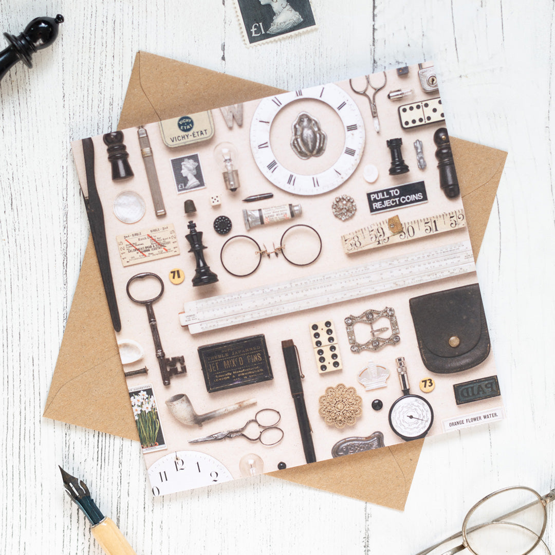 Black & White Vintage Patterned Eco-friendly Greetings Card