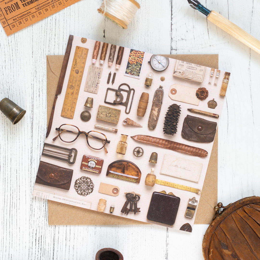 Brown & Gold Vintage Patterned Eco-friendly Greetings Card