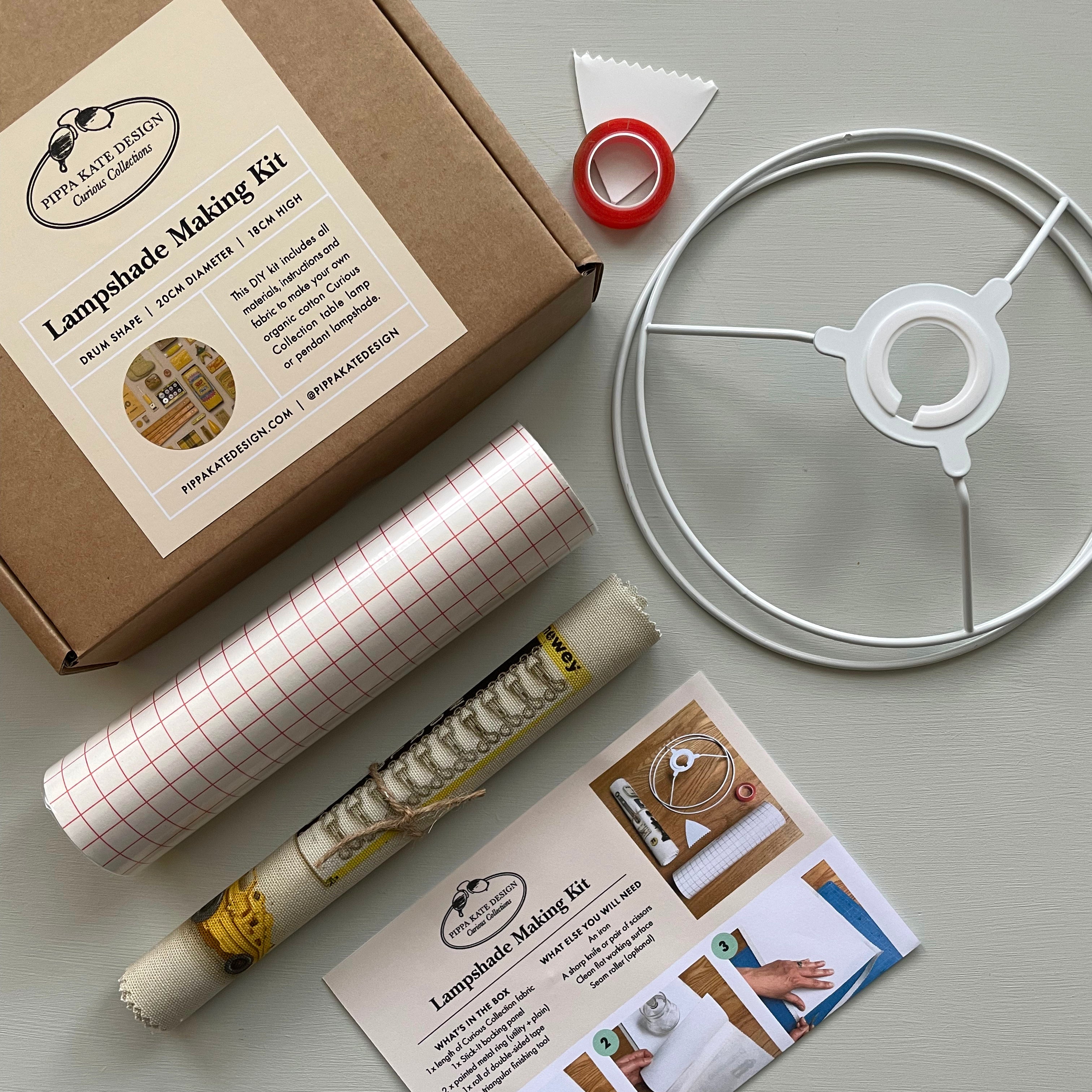 Yellow Vintage Keepsake Collection Drum Lampshade Making Kit in Organic Cotton
