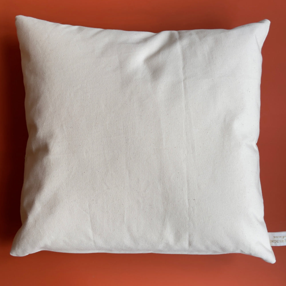 Red & Gold Vintage Keepsake Patterned Cushion in 100% Organic Cotton