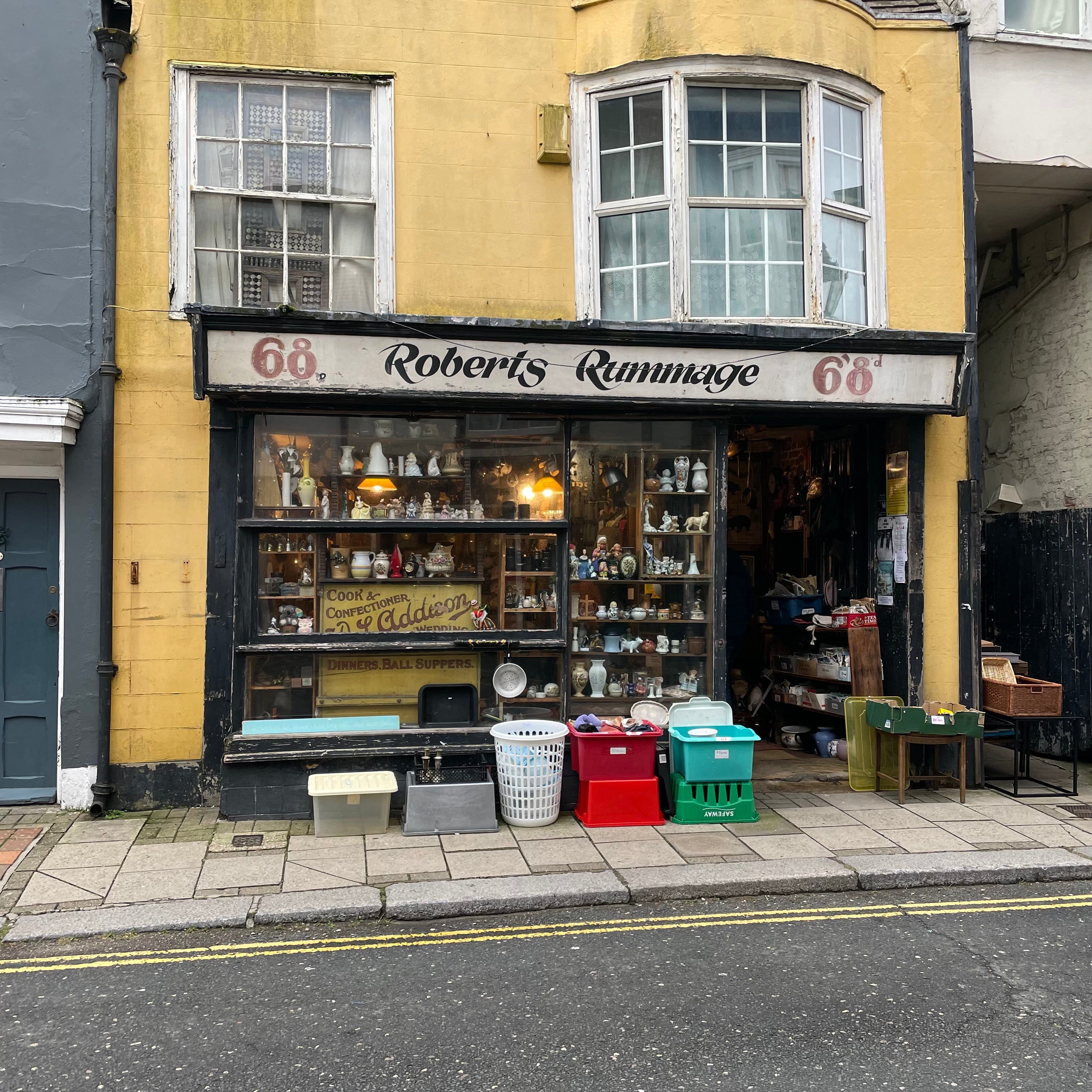 Where I buy vintage items: Robert’s Rummage, Hastings