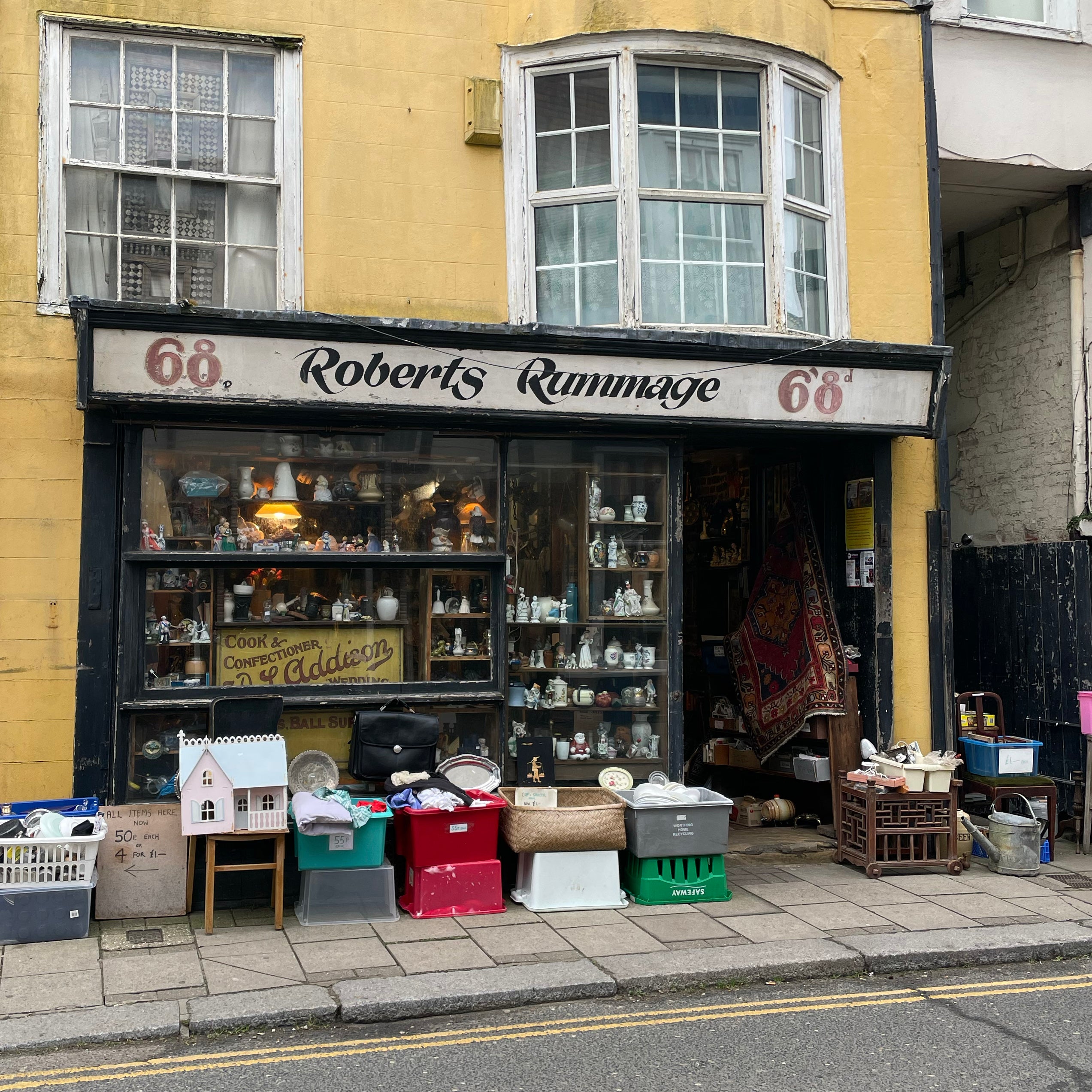 Where I buy vintage items for my collections: Robert’s Rummage, Hastings