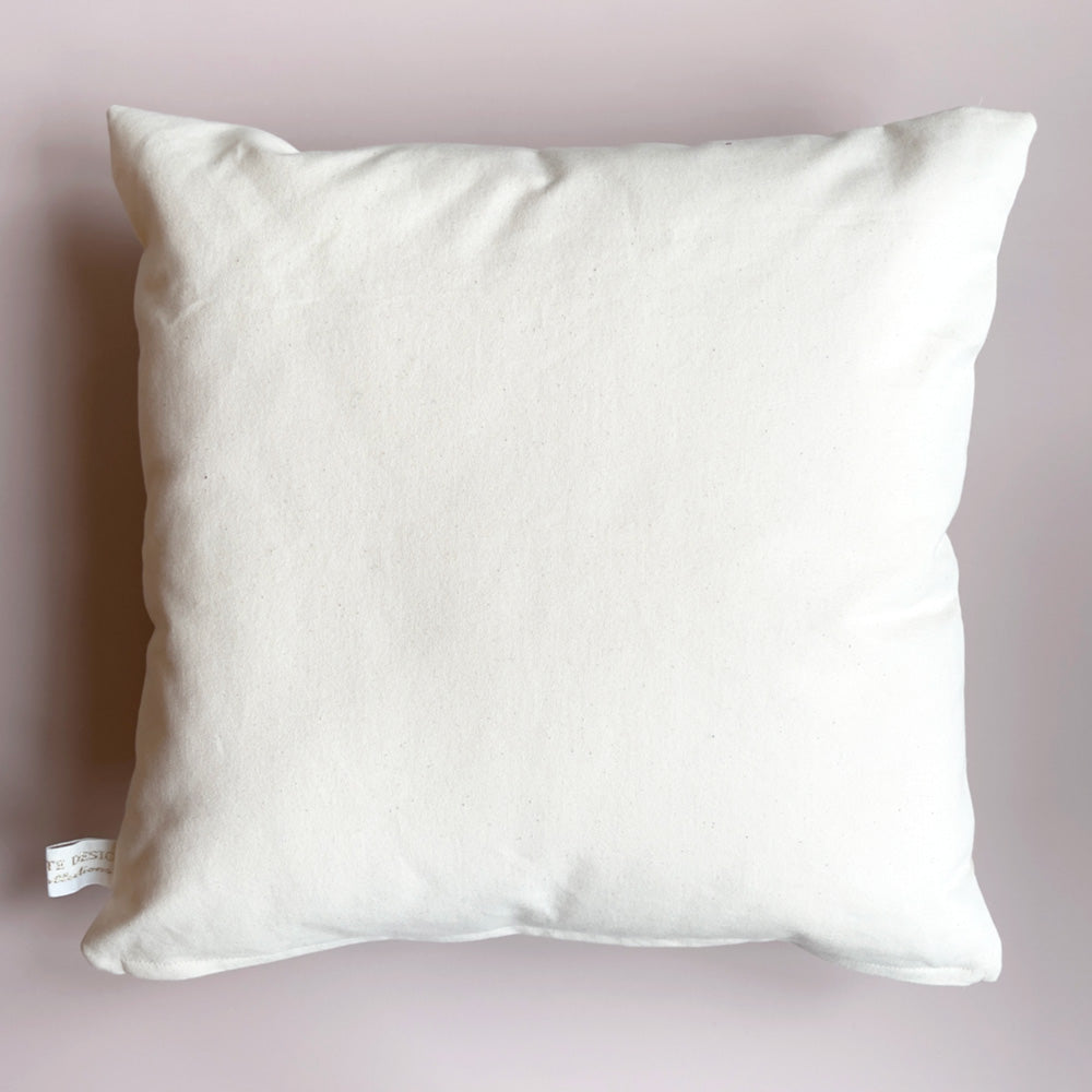 Black & White Vintage Keepsake Patterned Cushion in 100% Organic Cotton