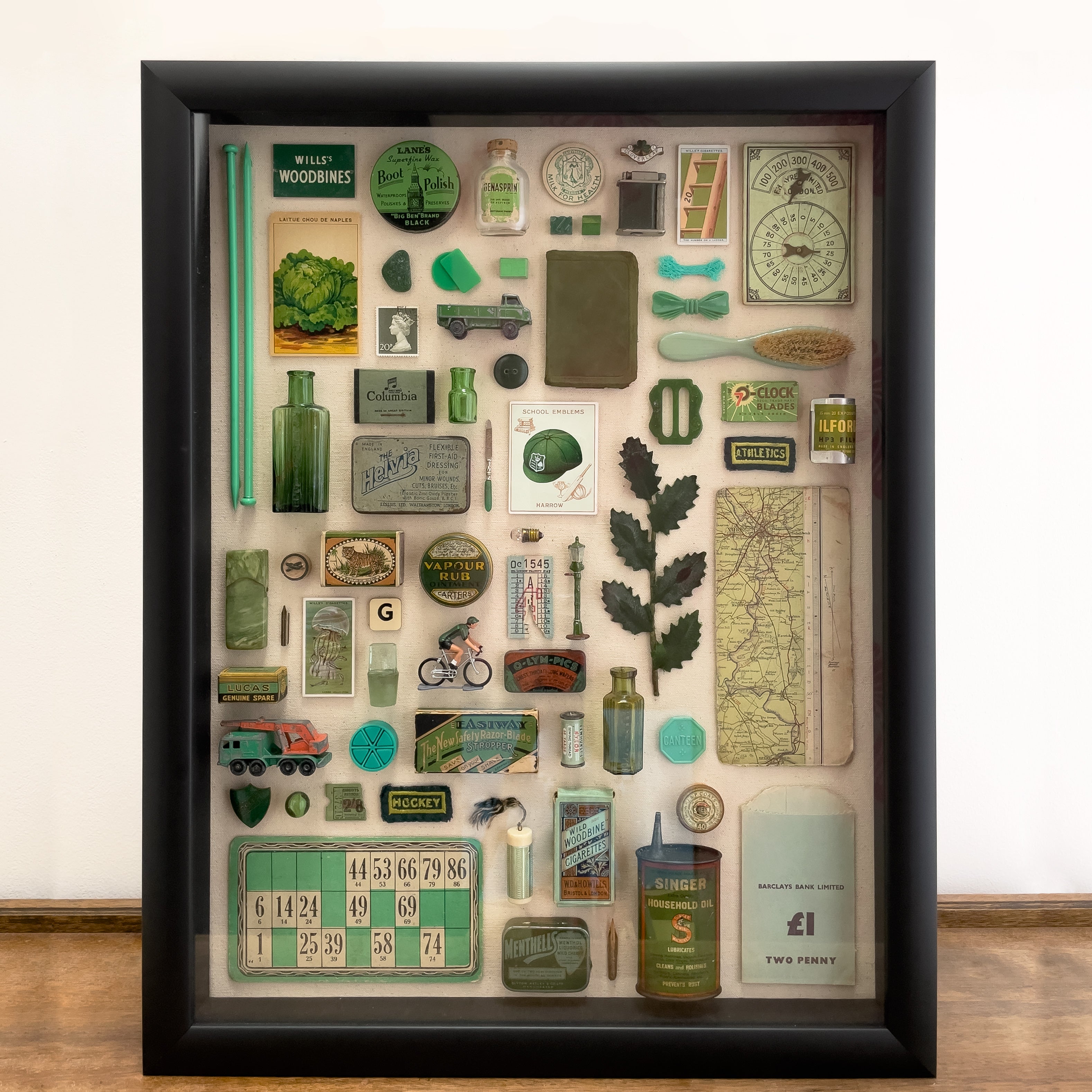 Composition in Green – Unique Vintage Object Artwork