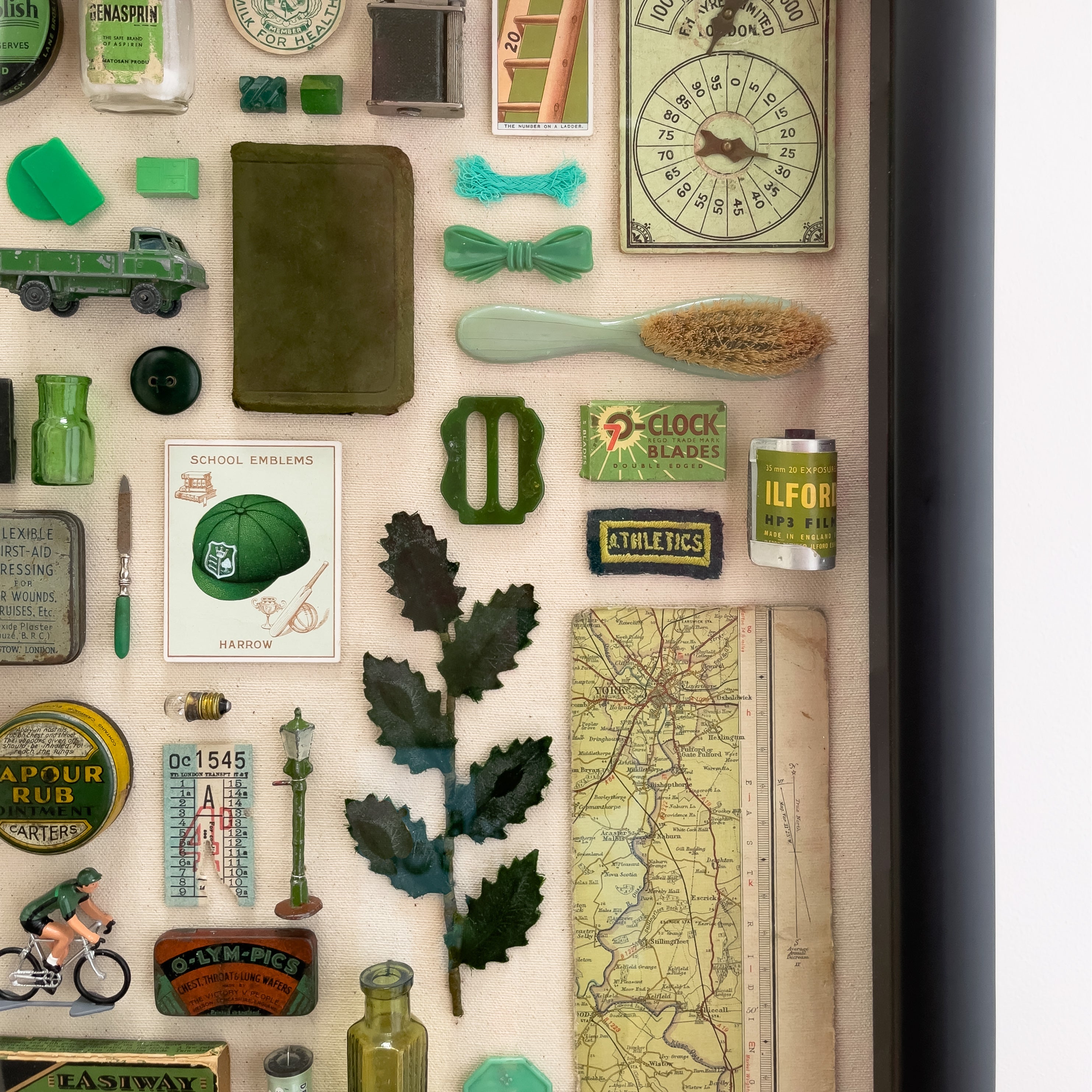 Composition in Green – Unique Vintage Object Artwork