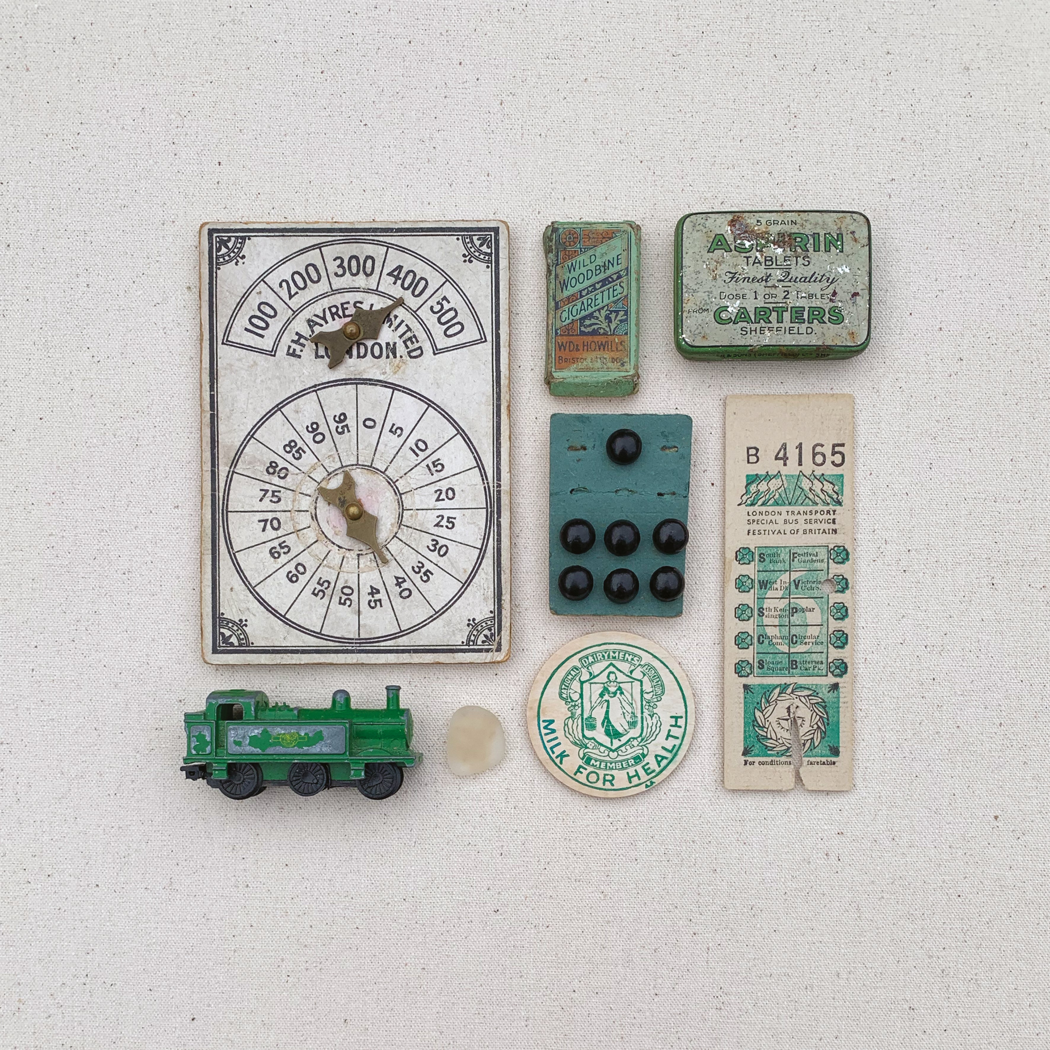 Composition in Green – Unique Vintage Object Artwork