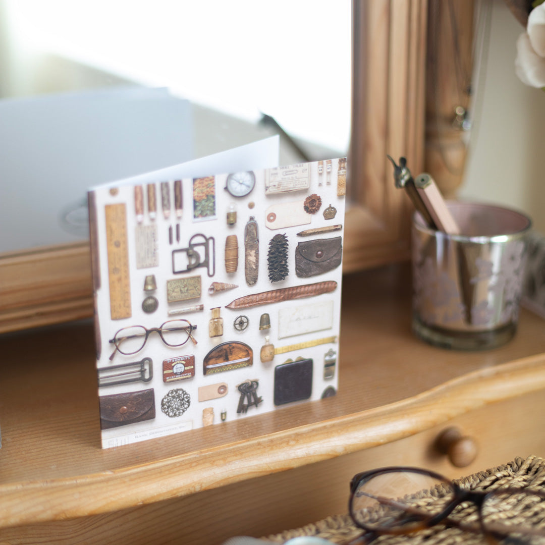 Brown & Gold Vintage Patterned Eco-friendly Greetings Card