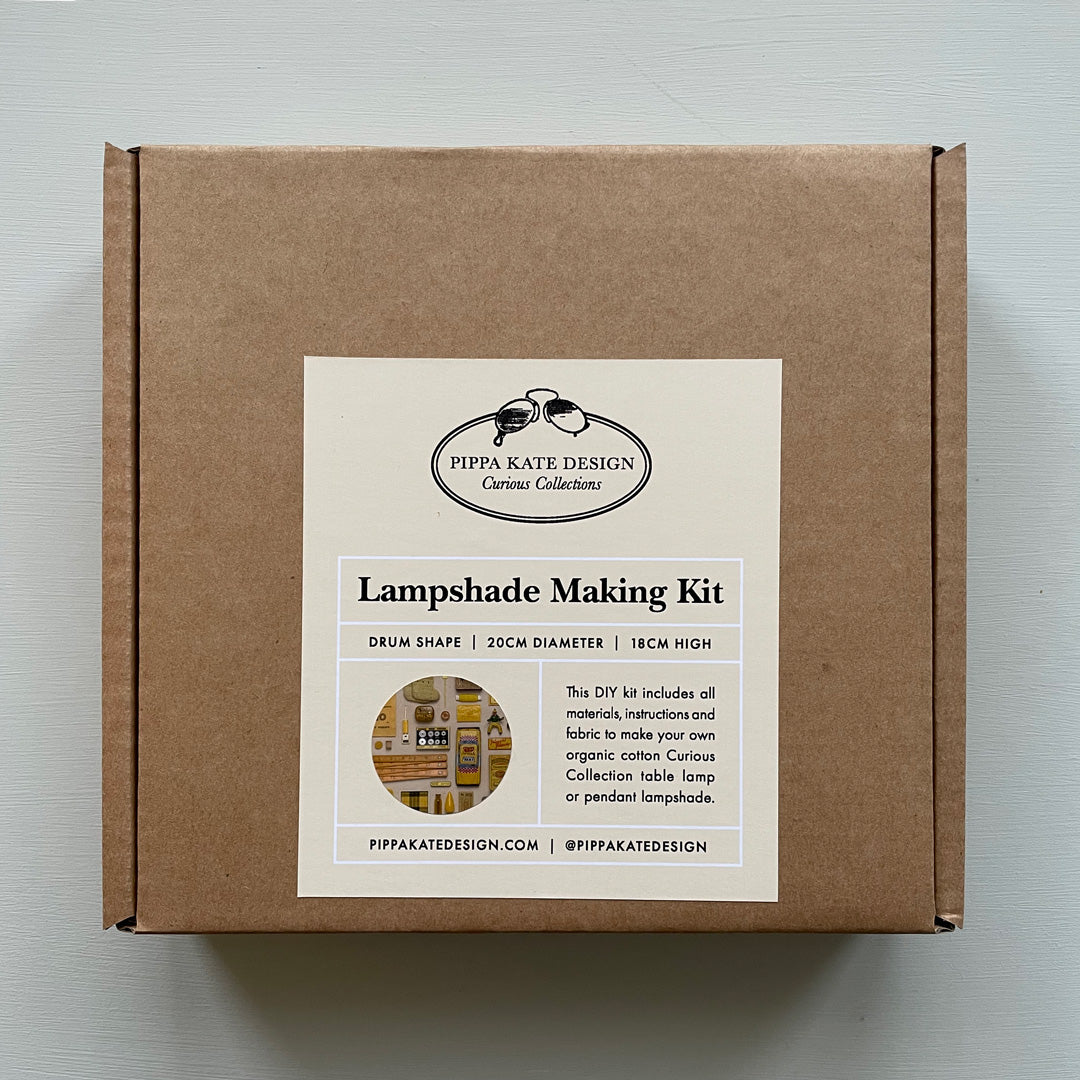 Yellow Vintage Keepsake Collection Drum Lampshade Making Kit in Organic Cotton
